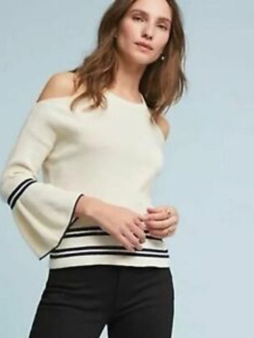 anthropologie knit mariner stripe sweater medium